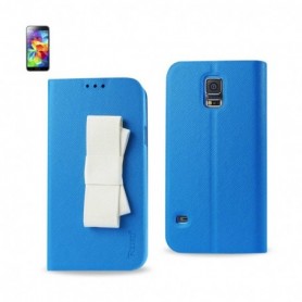 SAMSUNG GALAXY S5 FOLIO WALLET CASES-BLUE WHITE