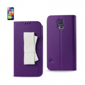 SAMSUNG GALAXY S5 FOLIO WALLET CASES-PURPLE WHITE