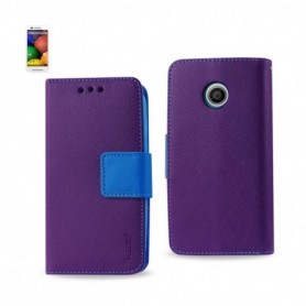 MOTOROLA MOTO E FOLIO WALLET CASES-PURPLE