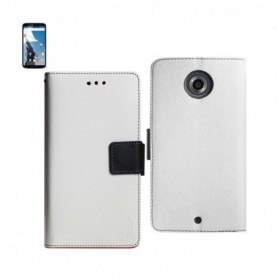 MOTOROLA NEXUS 6 FOLIO WALLET CASES-WHITE