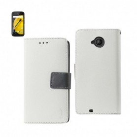MOTOROLA MOTO E (2015) FOLIO WALLET CASES-WHITE