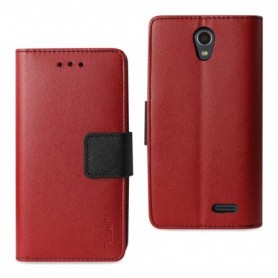 ZTE MAVEN 2/ CHAPEL/ AVID TRID (Z831) 3-IN-1 WALLET CASE IN RED