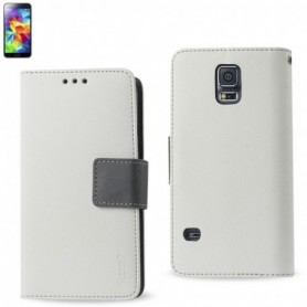 SAMSUNG GALAXY S5 FOLIO WALLET CASES-WHITE