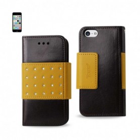 APPLE IPHONE 5C FOLIO WALLET CASES-BROWN