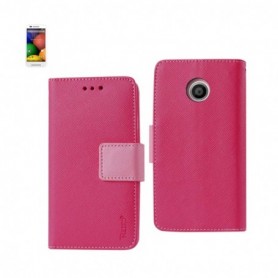 MOTOROLA MOTO E FOLIO WALLET CASES-HOT PINK