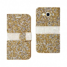 SAMSUNG GALAXY GRAND PRIME FOLIO WALLET CASES-GOLD