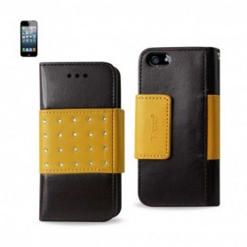 APPLE IPHONE 5/5S/SE FOLIO WALLET CASES-BROWN