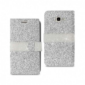 SAMSUNG GALAXY J7(2015) FOLIO WALLET CASES-SILVER