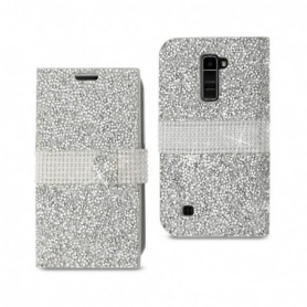 LG K10 FOLIO WALLET CASES-SILVER