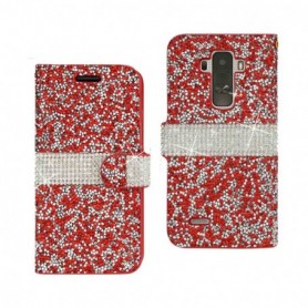 LG G STYLO FOLIO WALLET CASES-RED