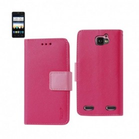 ZTE SONATA 2 FOLIO WALLET CASES-HOT PINK