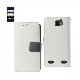 ZTE SONATA 2 FOLIO WALLET CASES-WHITE