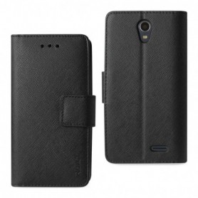 ZTE MAVEN 2/ CHAPEL/ AVID TRID (Z831) 3-IN-1 WALLET CASE IN BLACK