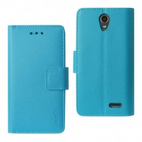 ZTE MAVEN 2/ CHAPEL/ AVID TRID (Z831) WALLET CASE WITH INNER ZEBRA PRINT IN BLUE