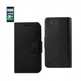 ZTE LEVER FOLIO WALLET CASES-BLACK