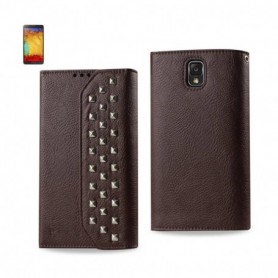 SAMSUNG GALAXY NOTE 3 FOLIO WALLET CASES-BROWN