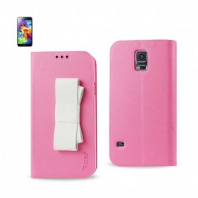 SAMSUNG GALAXY S5 FOLIO WALLET CASES-PINK WHITE