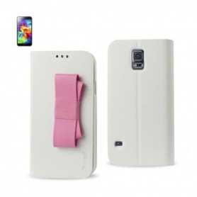 SAMSUNG GALAXY S5 FOLIO WALLET CASES-WHITE PINK