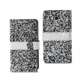 SAMSUNG GALAXY J7(2015) FOLIO WALLET CASES-BLACK