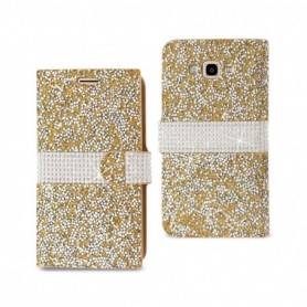 SAMSUNG GALAXY J7(2015) FOLIO WALLET CASES-GOLD