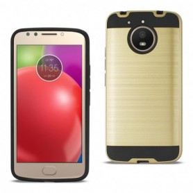 Motorola Moto E4 Plus Hybrid Metal Brushed Texture Case In Gold