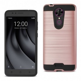 Coolpad REVVL Plus Hybrid Metal Brushed Texture Case In Rose Gold