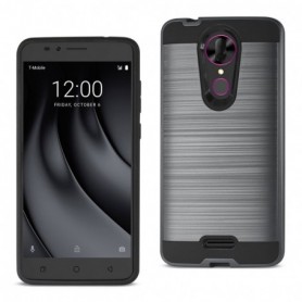 Coolpad REVVL Plus Hybrid Metal Brushed Texture Case In Gray