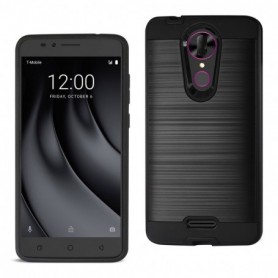 Coolpad REVVL Plus Hybrid Metal Brushed Texture Case In Black