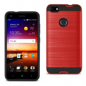 ZTE Blade X / Z965 Hybrid Metal Brushed Texture Case In Red