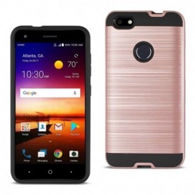 ZTE Blade X / Z965 Hybrid Metal Brushed Texture Case In Rose Gold