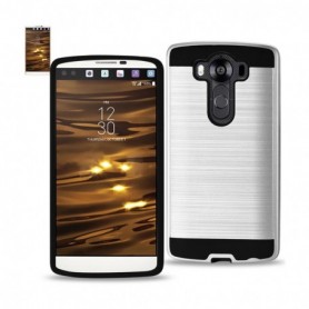 LG V10 METAL TEXTURE CASES-WHITE