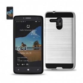 ALCATEL ONE TOUCH FIERCE XL METAL TEXTURE CASES-WHITE