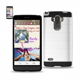 LG G STYLO METAL TEXTURE CASES-WHITE