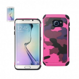 SAMSUNG GALAXY S6 EDGE LEATHER TEXURE CASES-ARMY PINK