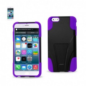 iPhone 6S/ 6 Plus Hybrid Heavy Duty Case With Kickstand In Purple Black
