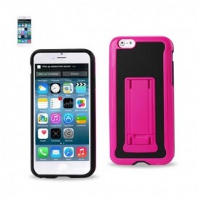 iPhone 6S/ 6 Hybrid Heavy Duty Case With Vertical Kickstand In Black Hot Pink