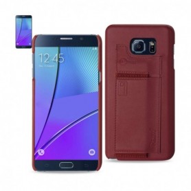 Samsung Galaxy Note 5 Rfid Genuine Leather Case Protection And Key Holder In Burgundy