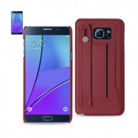 Samsung Galaxy Note 5 Genuine Leather Hand Strap Case In Burgundy