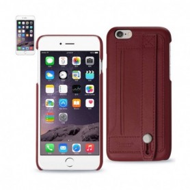 iPhone 6 Genuine Leather Hand Strap Case In Burgundy