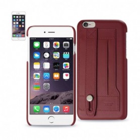 iPhone 6 Plus Genuine Leather Hand Strap Case In Burgundy