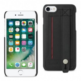 iPhone 7/8/SE2 Genuine Leather Hand Strap Case In Black