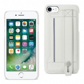 iPhone 7/8/SE2 Genuine Leather Hand Strap Case In Ivory