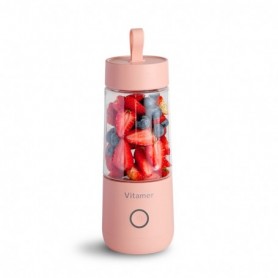 Portable Blender With USB Rechargeable, Juicer Smoothie Blender Cordless Small Juicer Cup Mixer In Pink