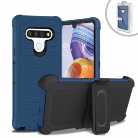 LG STYLO 6 3-In-1 Hybrid Heavy Duty Holster Combo Case In Navy