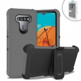 LG K51 3-In-1 Hybrid Heavy Duty Holster Combo Case In Gray