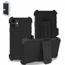 APPLE IPHONE 11 3-In-1 Hybrid Heavy Duty Holster Combo Case In Black