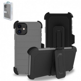 APPLE IPHONE 11 3-In-1 Hybrid Heavy Duty Holster Combo Case In Gray
