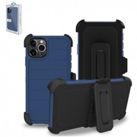 APPLE IPHONE 11 PRO 3-In-1 Hybrid Heavy Duty Holster Combo Case In Navy and Pink