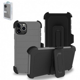 APPLE IPHONE 11 PRO MAX 3-In-1 Hybrid Heavy Duty Holster Combo Case In Gray