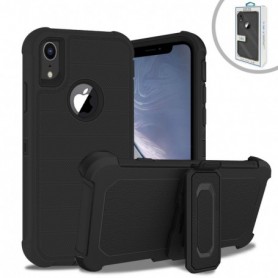 APPLE IPHONE XR 3-In-1 Hybrid Heavy Duty Holster Combo Case In Black